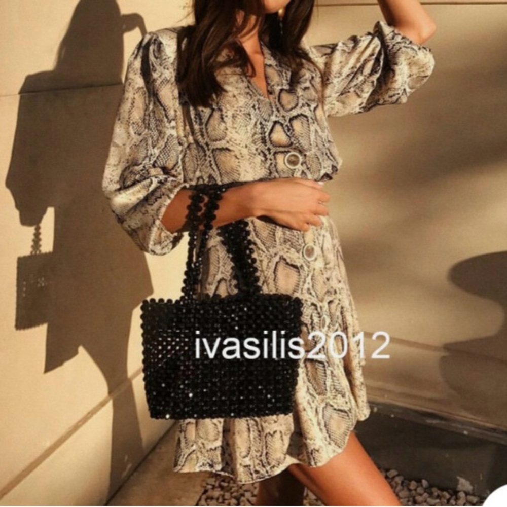 Zara Basic Snakeskin Print Top - image 1